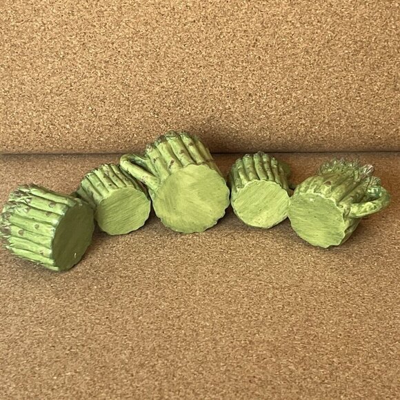 Vtg 90s Miniature Resin Asparagus Tea Set Mini Doll House Plate Garden Cottage - Picture 7 of 16